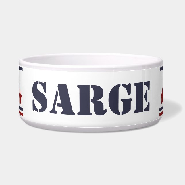 Écuelle Sarge Patriotic Dog Bowl | MODIFIABLE (Devant)