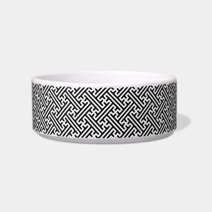 Écuelle Sayagata motif, japonais, noir et blanc