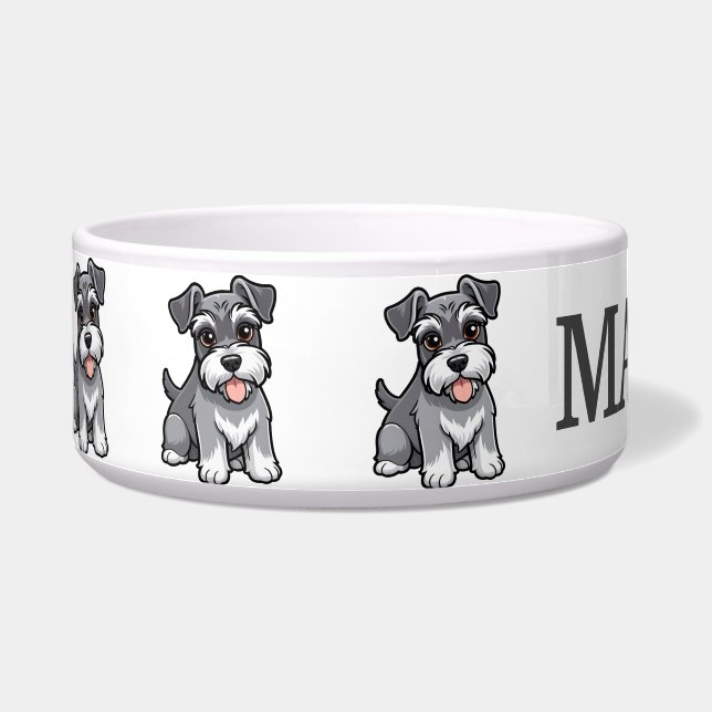 Écuelle Schnauzer Mignon Personnalisé (Gauche)