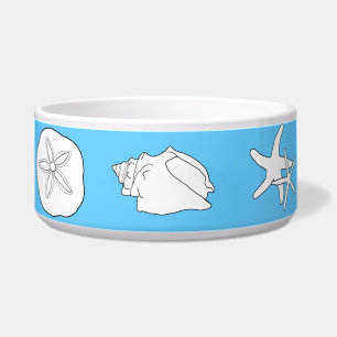 Écuelle Sea Life Art, Blue Ceramic Animal Food Bowl