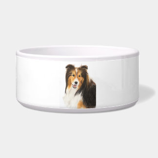 Écuelle Sheltie ou peinture de chien de berger de Shetland