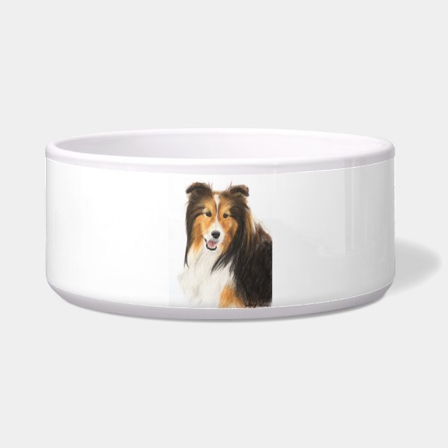 Écuelle Sheltie ou peinture de chien de berger de Shetland (Devant)