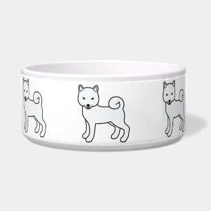 Écuelle Shiba Inu Blanc Chien de Dessin Animé Mignon