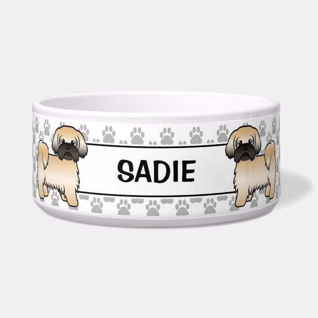 Écuelle Shih Tzu chien doré avec masque noir avec pattes e (Devant)