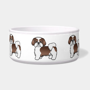 Écuelle Shih Tzu marron et blanc de dessin animé mignon