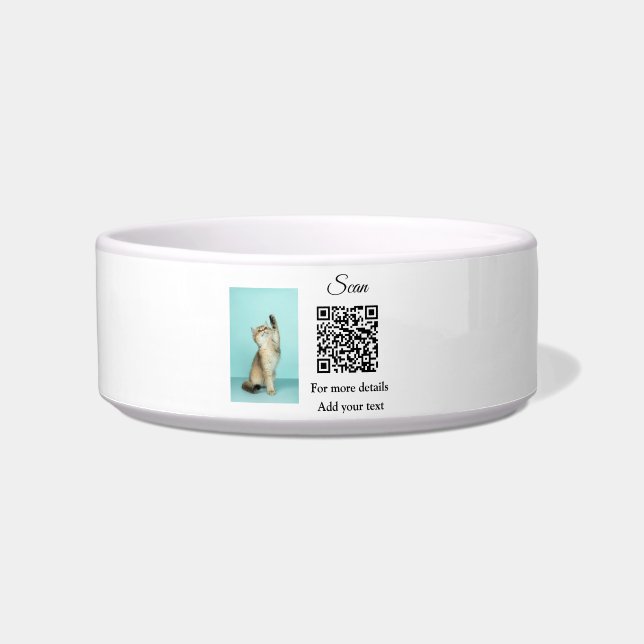 Écuelle Simple animal name details QR code add text photo (Devant)