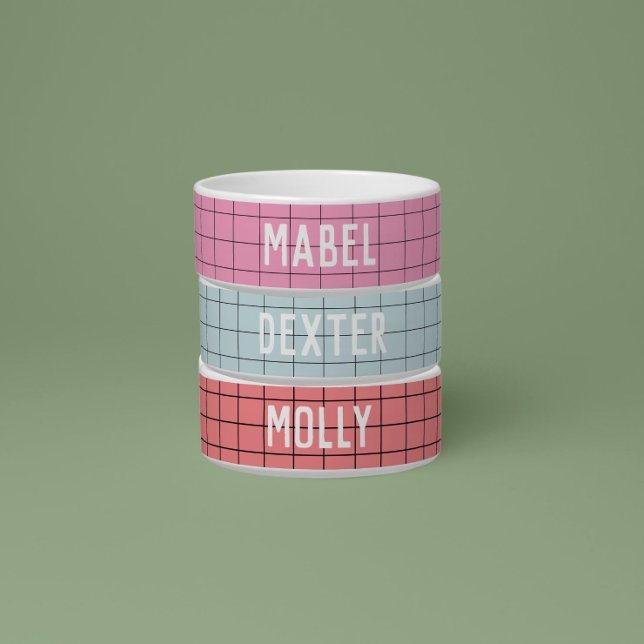 Écuelle Simple Fille Corail Noir Vérifié Graphique Moderne (Créateur téléchargé)
