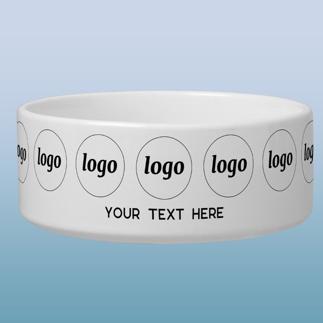 Écuelle Simple Logo Entreprise Promotionnel Animal De Comp (Simple logo with text business branding promotional pet bowl)