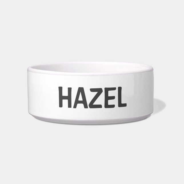 Écuelle Simple Simple Minimal Blanc & Gris Eau Chat Ou Chi (Devant)