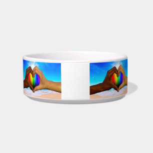 Écuelle SlipperyJoe dégradé de cœur arc-en-ciel vif interr