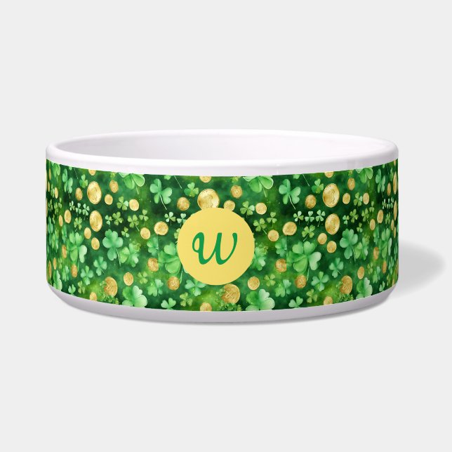 Écuelle St Patrick's Day Green Shamrock Gold Coin animal (Devant)