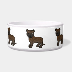 Écuelle Staffordshire Bull Terrier panaché de dessin animé