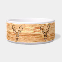 Style White Tail Deer Head Wood