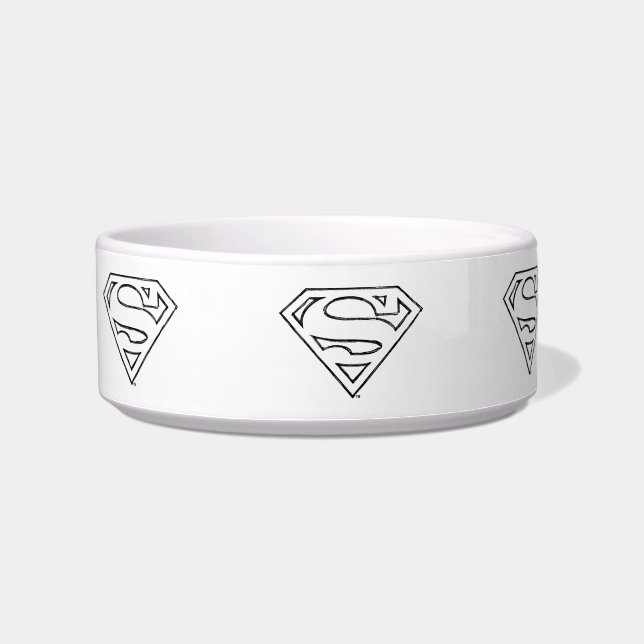 Écuelle Superman S-Shield | Simple Black Outline Logo (Gauche)