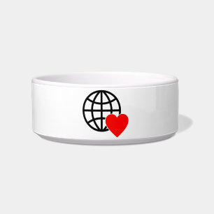 Écuelle Symbole du coeur rouge créé avec des lignes lisses