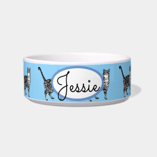 Écuelle Tabby Cat Cats Animal Pastel Blue Cute Nom de l'an
