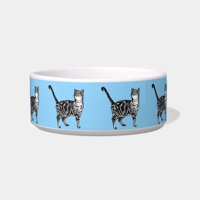 Écuelle Tabby Chat Art Chats Animal Pastel Blue Cute Anima (Devant)