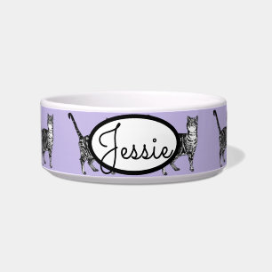 Écuelle Tabby Chat Chats Animal Pastel Purple Cute Nom de