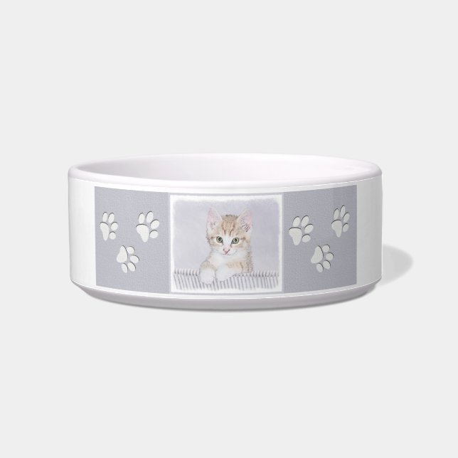 Écuelle Tabby Orange Kitten Peinture - Art Chat original (Droite)