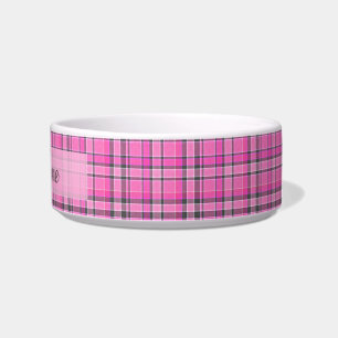 Écuelle Tartan gris rose de plaid