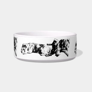 Écuelle Tasse pour animaux Duo Schnauzer – Élégant en nuan
