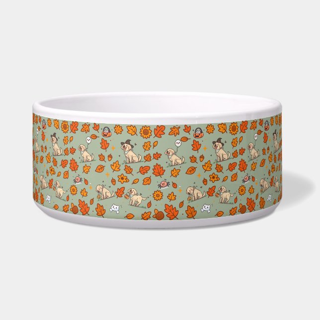 Écuelle Tasse pour Labrador Retriever Halloween Citrouille (Devant)