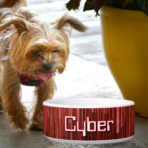 Écuelle Techno Cyberspace Rouge et Noir Animaux de compagn
