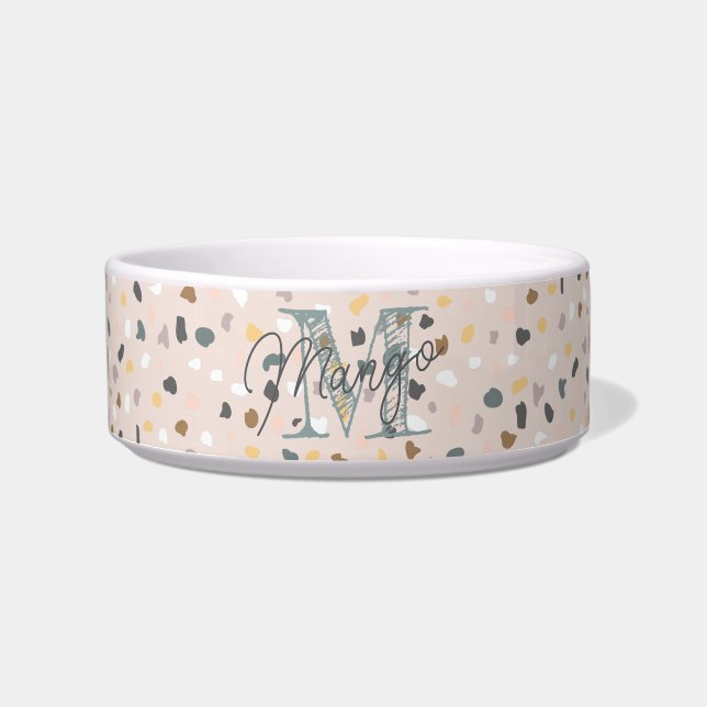 Écuelle Terrazzo Monogram Pet personnalisé (Devant)