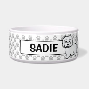 Écuelle Terrier blanc de West Highland Chien de dessin ani