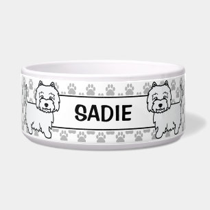 Écuelle Terrier blanc West Highland Chien de dessin animé