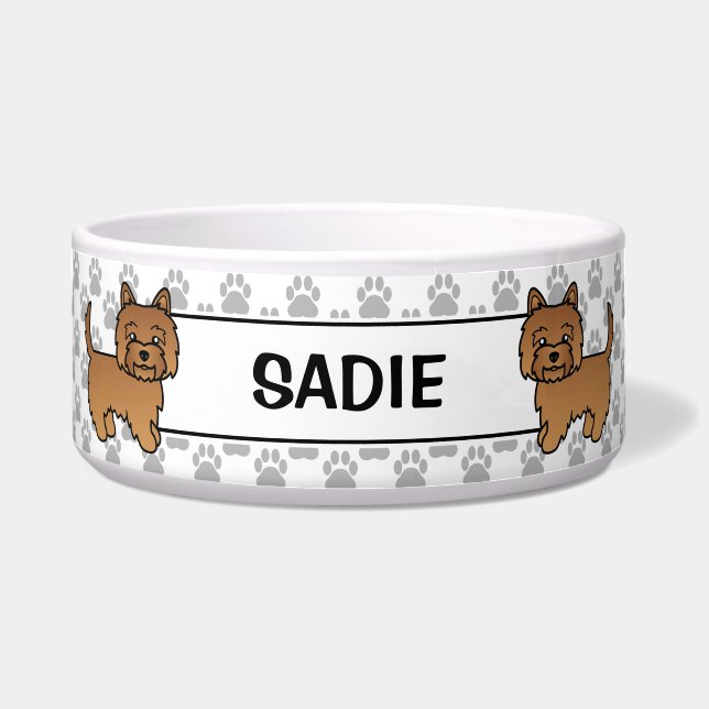 Écuelle Terrier Cairn Rouge Chien de Dessin Animé Mignon & (Devant)