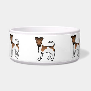Écuelle Térrier Fox Lisse Blanc Et Brun Chien De Dessin An