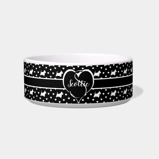 Écuelle Terriers écossais blancs (Chiens écossais) - Noir (Devant)