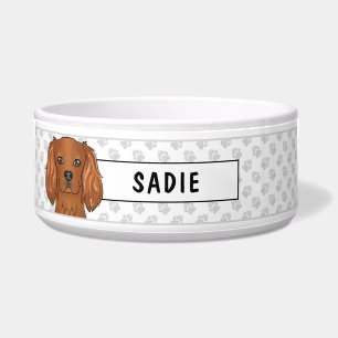 Écuelle Tête de Cavalier King Charles Spaniel Rubis & Patt