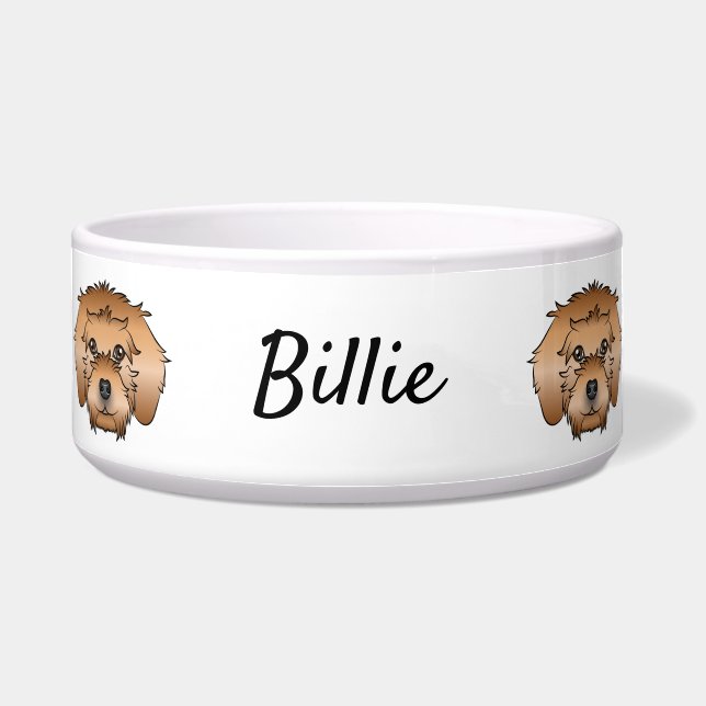 Écuelle Têtes de chien de dessin animé Mini Goldendoodle A (Devant)