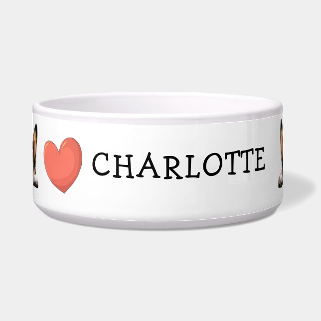 Écuelle Thème de personnalisation Peeking Black Corgi (Devant)