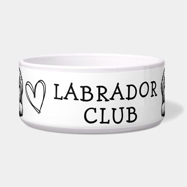 Écuelle Thème noir et blanc du Club Labrador (Devant)