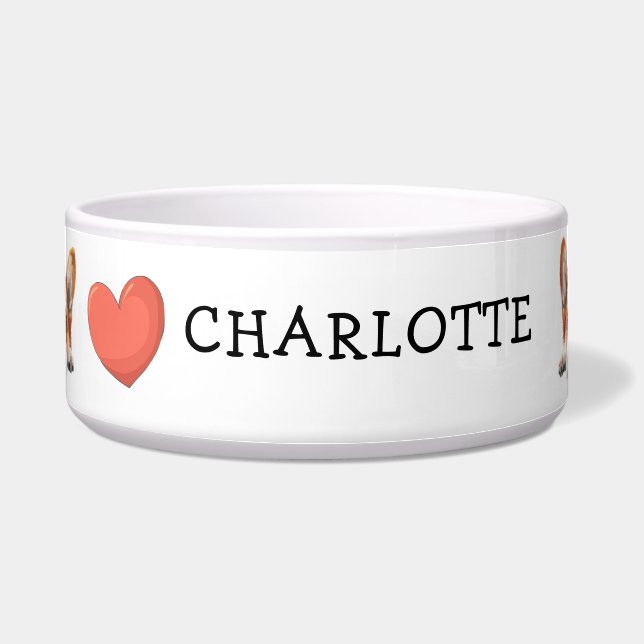 Écuelle Thème personnalisé Corgi Or Regardant (Devant)