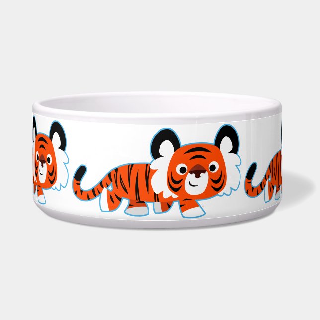 Écuelle Tigre de dessin mignon sur le Prowl Pet Bowl (Devant)