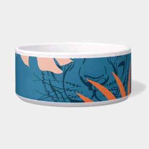 Écuelle Tigres tropicaux Feuilles Bleu profond