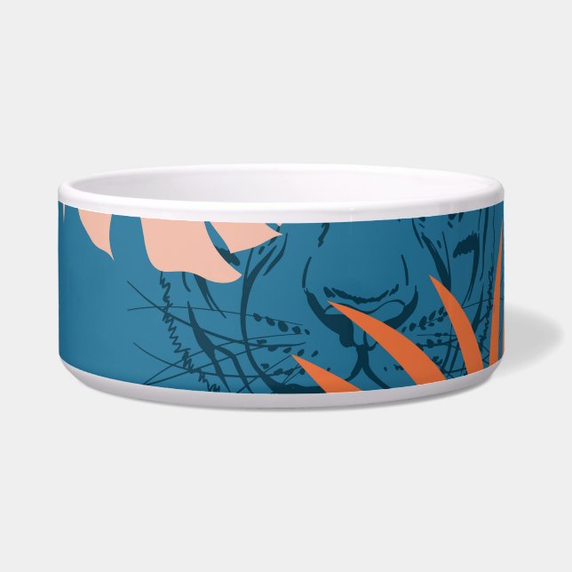 Écuelle Tigres tropicaux Feuilles Bleu profond (Devant)