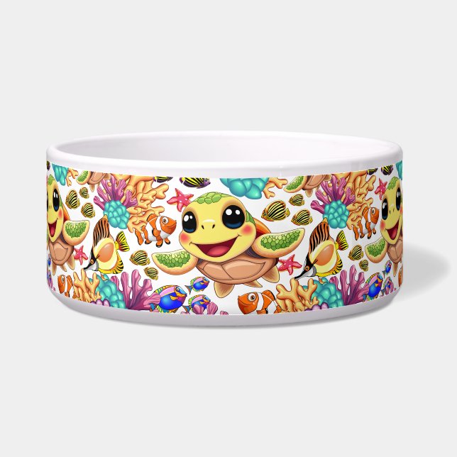 Écuelle Tortue de mer Bébé heureux et mignonne personnage (Devant)