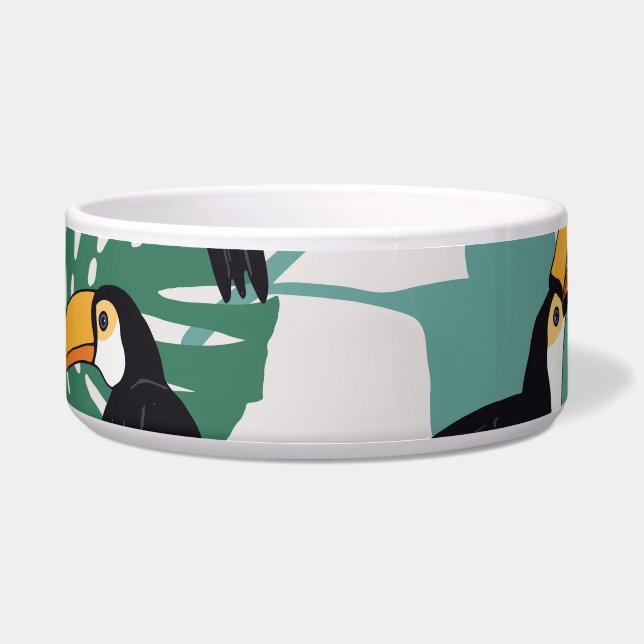 Écuelle Toucan Bird : Palm Feuille Motif (Devant)