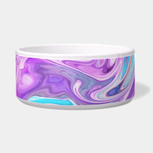 Écuelle tourbillon rose bleu et violet chat bol de nourrit