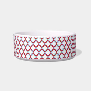 Écuelle Trellis blanc et rouge, treillis, Quatrefoil