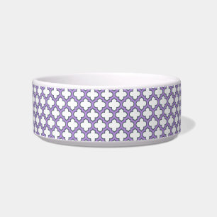 Écuelle Trellis blanc et violet, treillis, Quatrefoil
