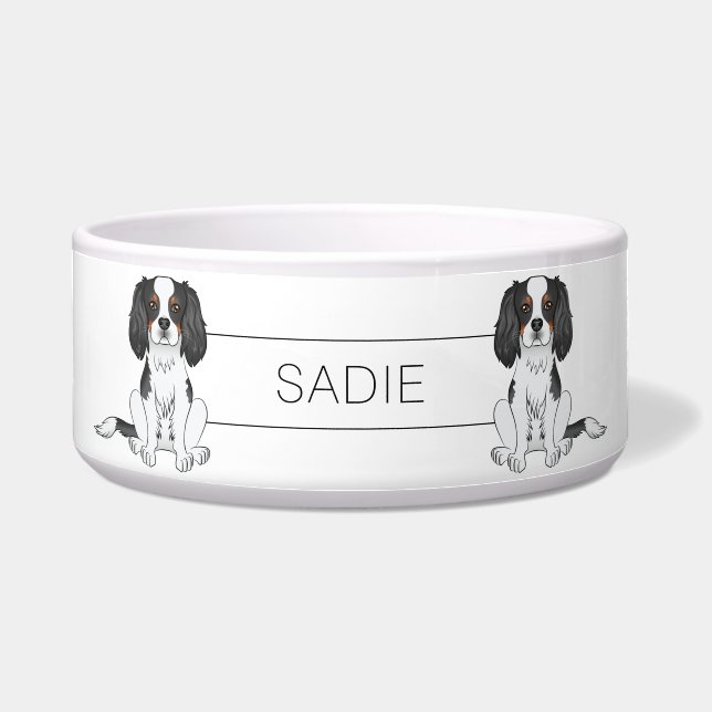 Écuelle Tricolor Cavalier King Charles Spaniel Chiens et n (Devant)