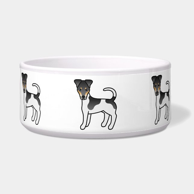 Écuelle Tricolor Smooth Fox Terrier Chien de Dessin Animé  (Devant)