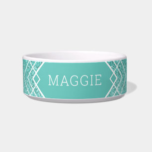 Écuelle Turquoise Aqua Green Parties scintillant Motif Art