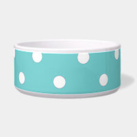 Turquoise Sky Polka Dot Pet Bowl
